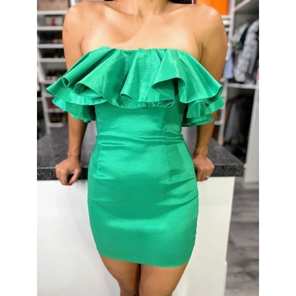 NWT Bardot Lulu Bright Green Strapless Mini Dress $119 - Picture 6 of 13